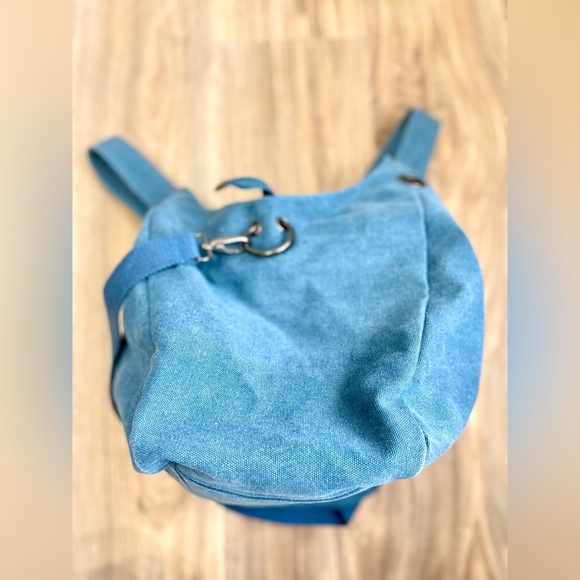 Oris Blue Canvas Hobo Style Bag Tote EUC - Picture 8 of 10